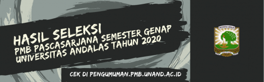 Prosedur Daftar Ulang Mahasiswa Baru Pascasarjana Unand Semester Genap Tahun 2020