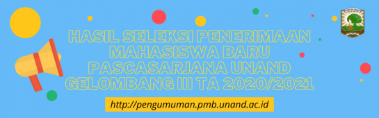 Prosedur Daftar Ulang Mahasiswa Baru Pascasarjana Unand Gelombang III TA 2020/2021