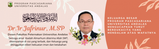 Program Pascasarjana Turut Berduka Cita atas Wafatnya Dr.Ir.Jafrinur, M.SP