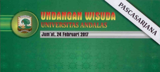 Undangan Wisuda I  Program Pascasarjana Universitas Andalas tahun 2017