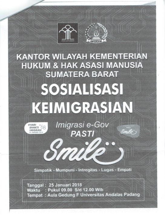 Sosialisasi Keimigrasian &quot;Imigrasi e-Gov PASTI Smile&quot;