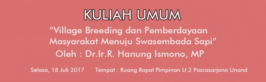 Kuliah Umum Oleh Dr.Ir.R. Hanung Ismono, MP