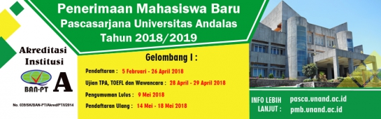 Jadwal Wawancara Penerimaan Mahasiswa Baru Pascasarjana Gelombang I Tahun 2018/2019